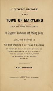 Cover of: A concise history of the town of Maryland by Ashley Hotchkin