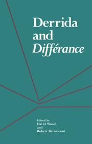 Cover of: Derrida and différance