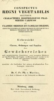 Cover of: Conspectus regni vegetabilis by Karl Friedrich Philipp von Martius