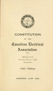 Cover of: Constitution. | Canadian Electrical Association