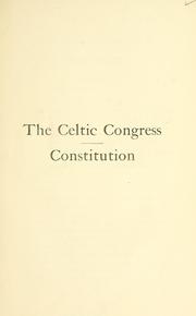 Cover of: Constitution. by Celtic Congress.