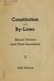 Cover of: Constitution and by-laws | Anti-Thief Association. Illinois Division.