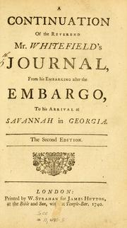 Cover of: A continuation of the Reverend Mr. Whitefield's journal by George Whitefield