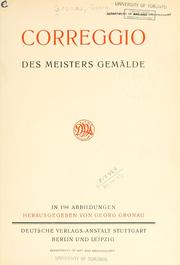 Cover of: Correggio: des Meisters Gemälde.