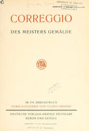 Cover of: Correggio by Gronau, Georg