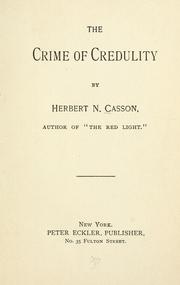 Cover of: The Crime of credulity