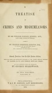 Cover of: A treatise on crimes and misdemeanors.