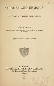 Cover of: Culture and religion in some of their relations.