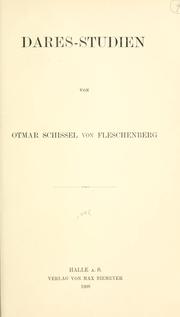Cover of: Dares-Studien. by Otmar Schissel von Fleschenberg