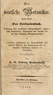 Cover of: Das Herbarienbuch by H. G. Ludwig Reichenbach