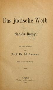 Cover of: Das jüdische Weib by Nahida Ruth Lazarus