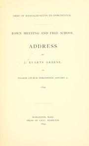 Debt of Massachusetts to Dorchester by Jeremiah Evarts Greene