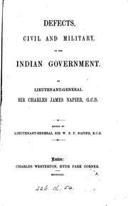 Cover of: Defects, civil and military, of the Indian government.