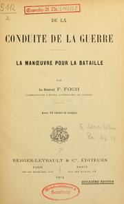 Cover of: De la conduite de la guerre: la manoeuvre pour la bataille.