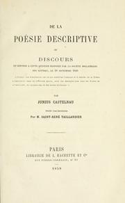 Cover of: De la po©sie descriptive ou discours by Junius Castelnau