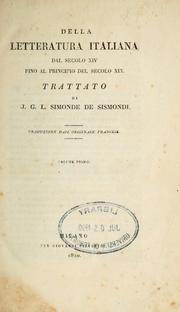 Cover of: Della letteratura italiana dal secolo XIV fino al principio del secolo XIX