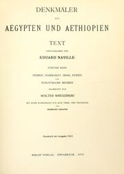 Cover of: Denkmaeler aus Aegypten und Aethiopien nach den zeichnungen der von Seiner Majestaet dem koenige von Preussen Friedrich Wilhelm IV