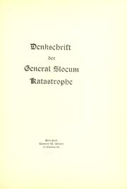 Cover of: Denkschrift der General Slocum katastrophe. by 