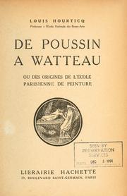 Cover of: De Poussin à Watteau: ou, Des origines de l'école parisienne de peinture.