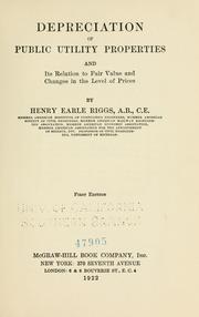 Cover of: Depreciation of public utility properties and its relation to fair value and changes in the level of prices