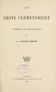 Cover of: erste Clemensbrief