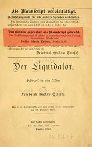 Cover of: Der Liquidator by Friedrich Gustav Triesch