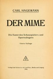 Cover of: Mime: Die Kunst des Schauspielers und Opernsängers.