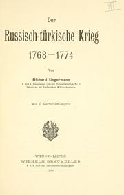 Cover of: Russisch-türkische Krieg, 1768-1774.