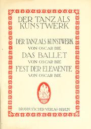 Cover of: Tanz als Kunstwerk.