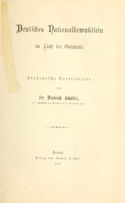 Cover of: Deutsches Nationalbewusstsein im Licht der Geschichte.