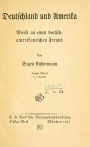 Cover of: Deutschland und Amerika by Eugen Kühnemann