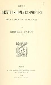Cover of: Deux gentilhommes-poètes de la cour de Henry VIII