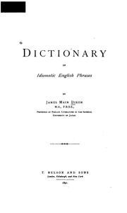 Cover of: Dictionary of idiomatic English phrases