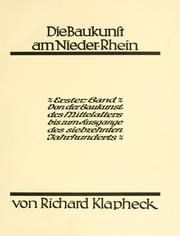 Cover of: Baukunst am Nieder-Rhein.