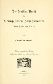 Cover of: deutsche Kunst des neunzehnten Jahrhunderts: ihre Ziele und Taten.