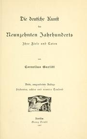 Cover of: Die deutsche Kunst des neunzehnten Jahrhunderts by Cornelius Gurlitt