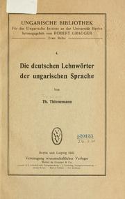 Cover of: Die deutschen Lehnwörter der ungarischen Sprache