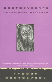 Cover of: Dostoevsky's occasional writings
