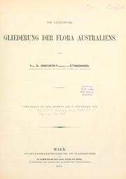 Cover of: genetische Gliederung der Flora Australiens.