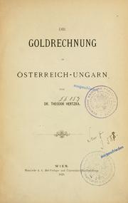 Cover of: Goldrechnung in Österreich-Ungarn.