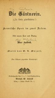 Cover of: Die Gärtnerin by Max Kalbeck