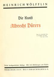 Cover of: Die Kunst Albrecht Dürers by Heinrich Wölfflin, Heinrich Wölfflin