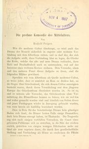 Cover of: Die profane Komoedie des Mittelalters
