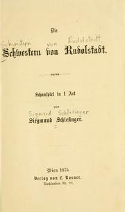 Cover of: Die Schwestern von Rudolstadt: Schauspiel in 1 Act