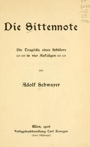 Cover of: Sittennote: die Tragödie eines Schülers in vier Aufzügen