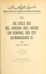 Cover of: Stelle des Bel-harran-beli-ussur: ein Denkmal der Zeit Salmanassars IV.