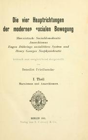Cover of: Die vier Hauptrichtungen der modernen socialen Bewegung by Benedict Friedlaender