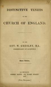 Cover of: Distinctive tenets of the Church of England