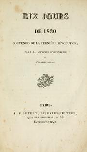 Cover of: Dix jours de 1830 by André Adolphe Sala