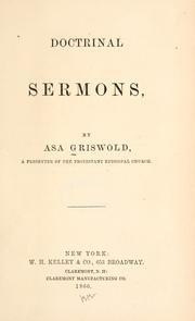 Cover of: Doctrinal sermons | Asa Griswold